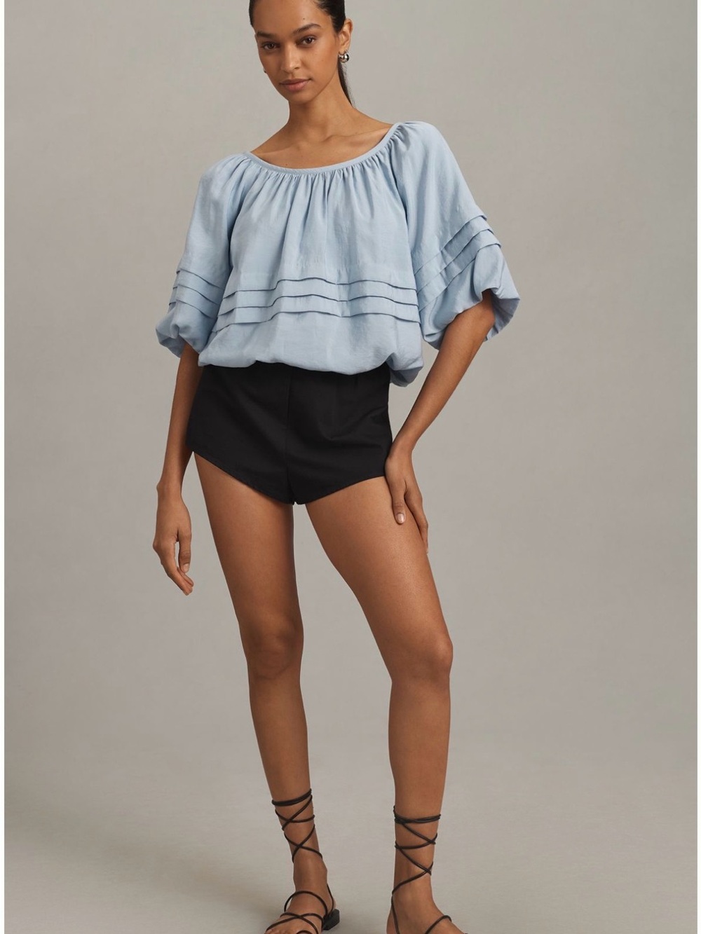 Maeve Short-sleeve Bubble Tiered Top - Picture 2 of 4